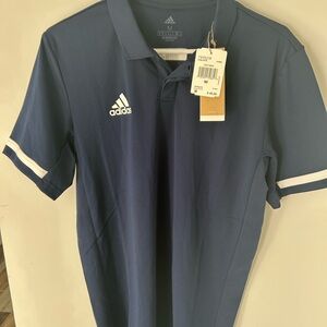 Adidas Men's Dark Blue Polo with White Accents